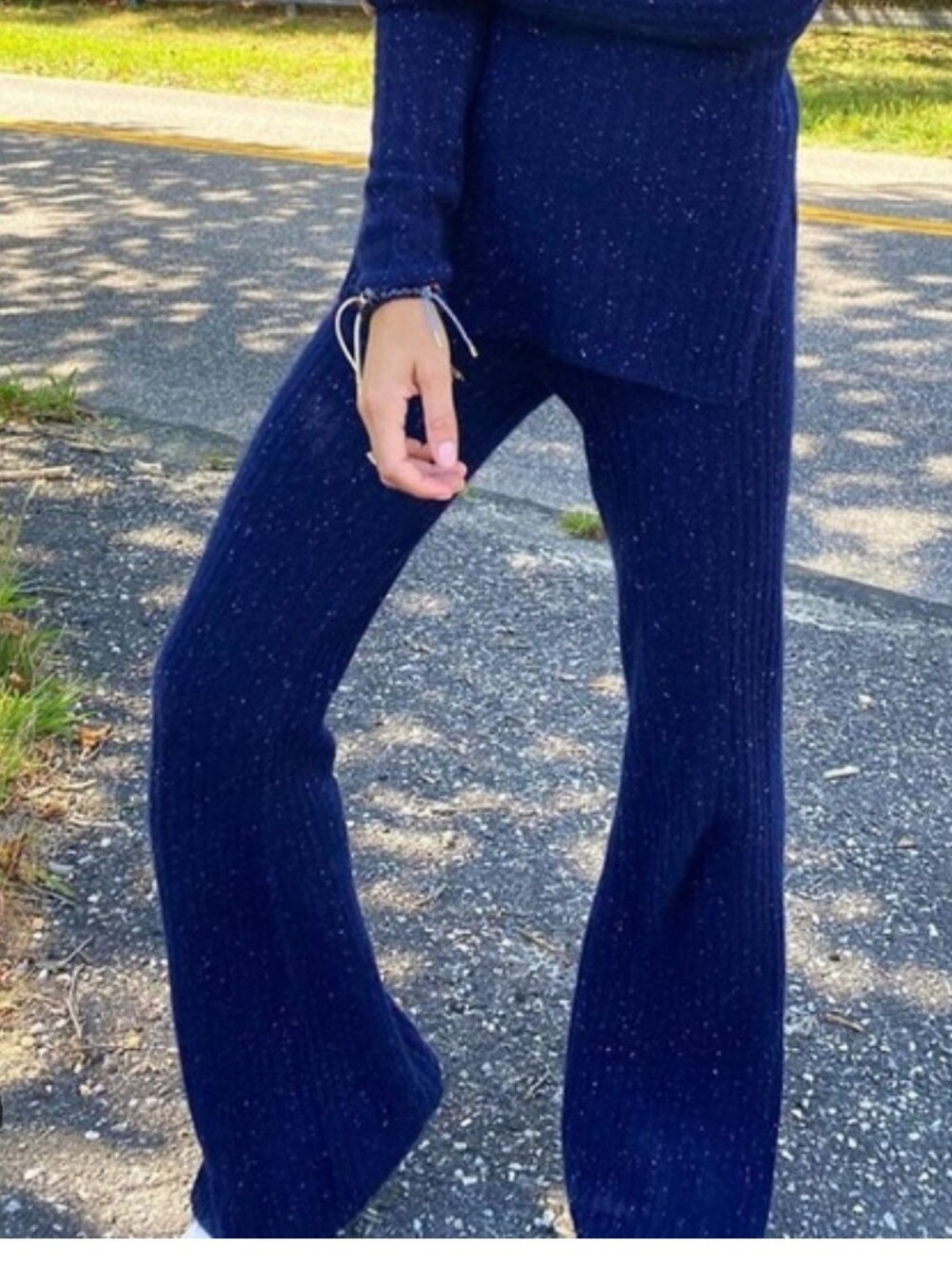 Something Navy Pants Navy Knit with Flecks